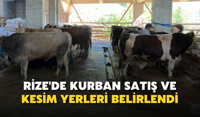 Rize'de Kurban Satış ve Kesim Yerleri Belirlendi