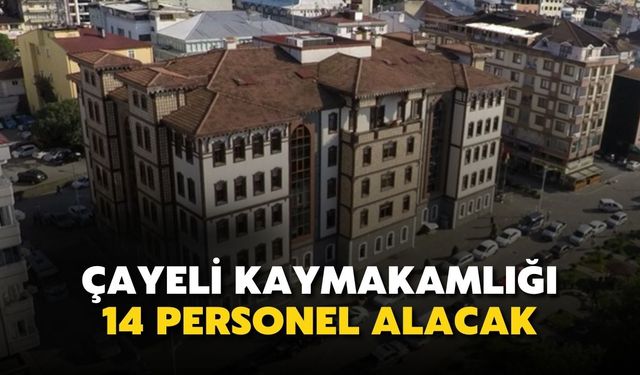 Çayeli Kaymakamlığı, İUP Kapsamında 14 Personel Alacak