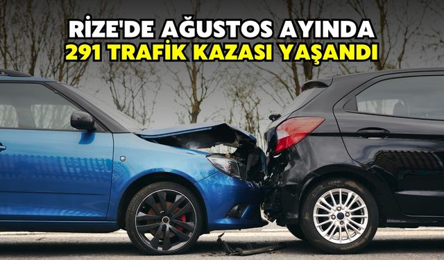 Rize'de Ağustos Ayında 291 Trafik Kazası Yaşandı
