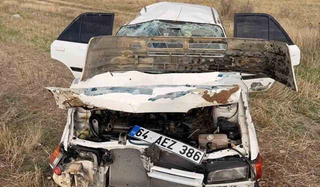 Uşak’ta otomobil tarlaya düştü: 1 kişi yaralandı