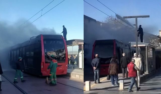 Bursa'da İpek Böceği Tramvayında Yangın Paniği