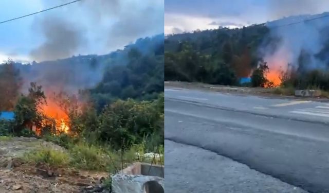 Rize’de Dere Kenarındaki Baraka Alev Alev Yandı