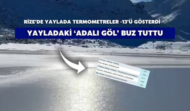 Rize’de Yaylada Termometreler -13’ü Gösterdi