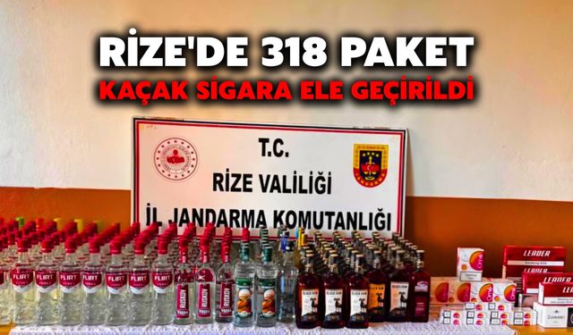 Rize'de 318 Paket Kaçak Sigara Ele Geçirildi