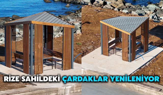 Rize Sahildeki Çardaklar Yenileniyor