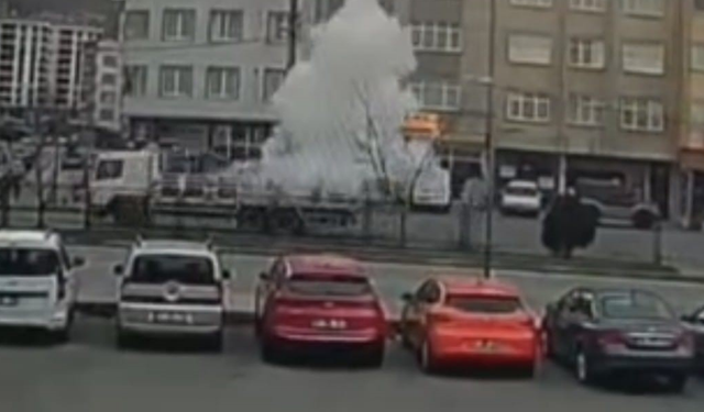 Trabzon'da Seyir Halindeki Tüp Kamyonunda Korkutan Patlama