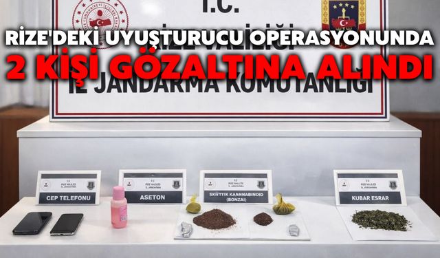 Rize'deki Uyuşturucu Operasyonunda 2 Kişi Gözaltına Alındı