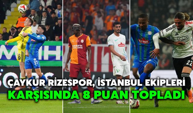 Çaykur Rizespor, İstanbul Ekipleri Karşısında 8 Puan Topladı