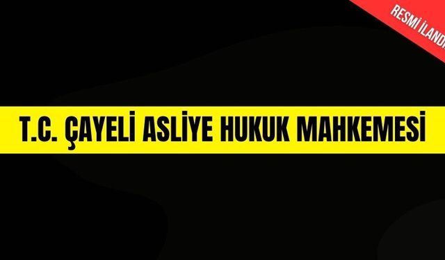 T.C. ÇAYELİ ASLİYE HUKUK MAHKEMESİ