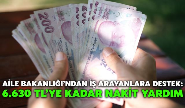 Aile Bakanlığı’ndan İş Arayanlara Destek: 6.630 TL’ye Kadar Nakit Yardım