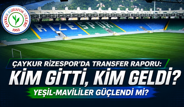 Çaykur Rizespor Transfer Karnesi: Kim Gitti, Kim Geldi? Yeşil-Mavililer Güçlendi Mi?