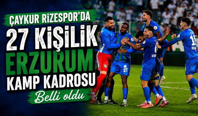 Çaykur Rizespor’da 27 Kişilik Erzurum Kamp Kadrosu Belli oldu