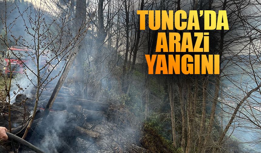 Tunca'da Arazi Yangını Meydana Geldi