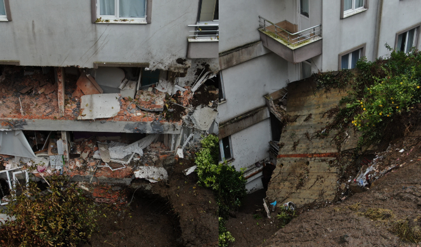 Rize'de Heyelanın Vurduğu Evlere 60 Ton Toprak Girmiş