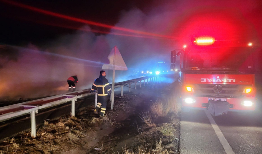 Rize'den İzmir'e Giden Otobüste Yangın!