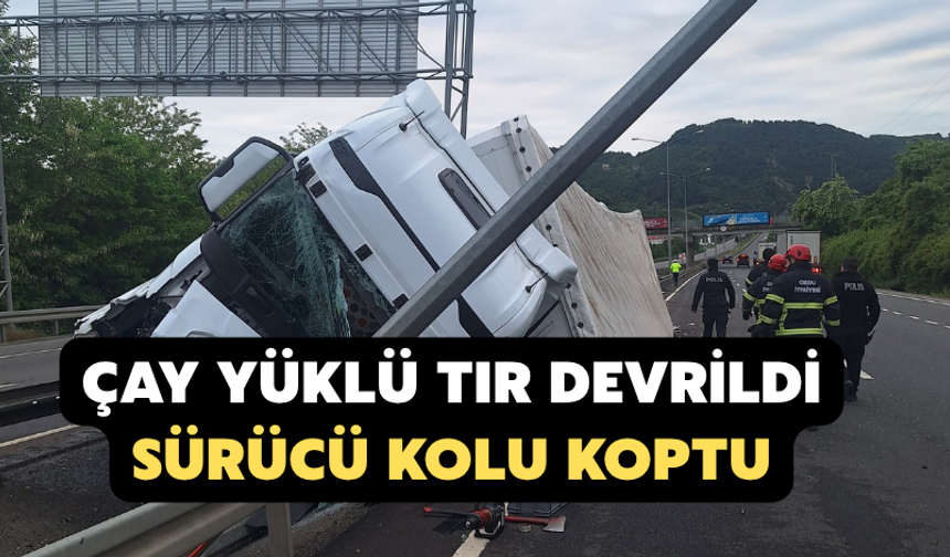 Rize'den İstanbul'a çay taşıyan tır kaza yaptı