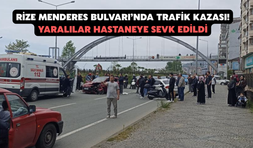 Rize Menderes Bulvarı’nda Trafik Kazası!