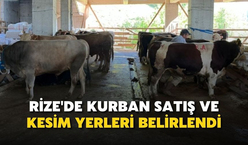 Rize'de Kurban Satış ve Kesim Yerleri Belirlendi
