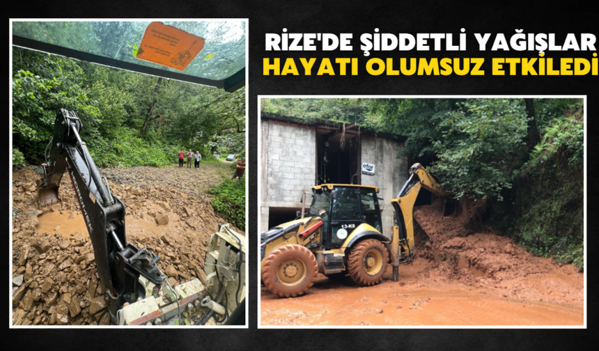 Rize'de Şiddetli Yağışlar Hayatı Olumsuz Etkiledi