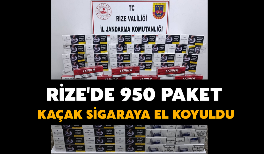 Rize'de 950 Paket Kaçak Sigaraya El Koyuldu