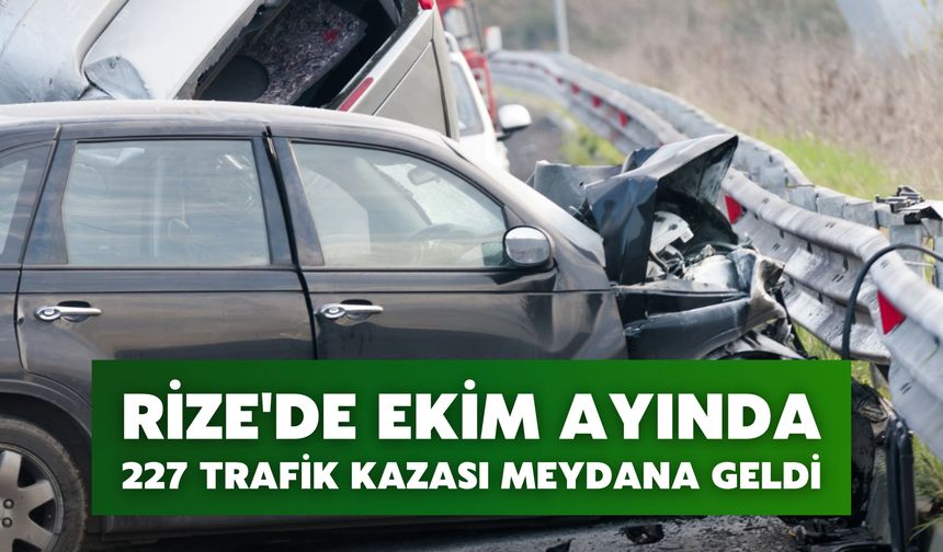 Rize'de Ekim Ayında 227 Trafik Kazası Meydana Geldi