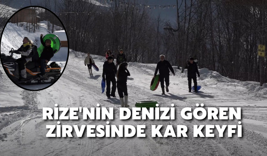 Rize'nin Denizi Gören Zirvesinde Kar Keyfi