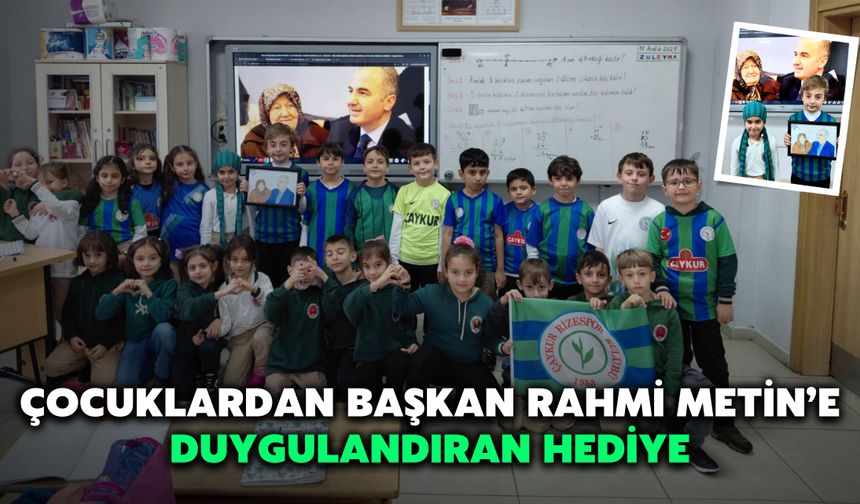 Çocuklardan Başkan Rahmi Metin’e Duygulandıran Hediye