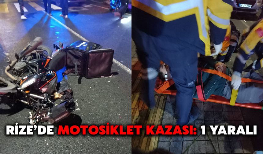Rize'de Motosiklet Kazası: 1 Yaralı