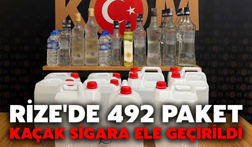 Rize'de 492 Paket Kaçak Sigara Ele Geçirildi