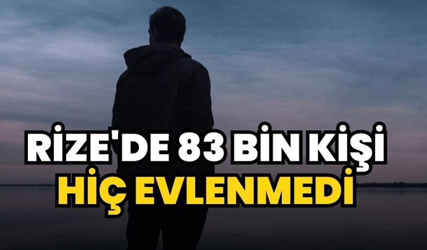 Rize'de 83 Bin Kişi Hiç Evlenmedi