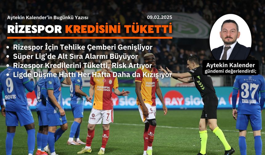 Rizespor Kredisini Tüketti