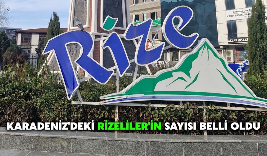 Karadeniz'deki Rizeliler'in Sayısı Belli Oldu