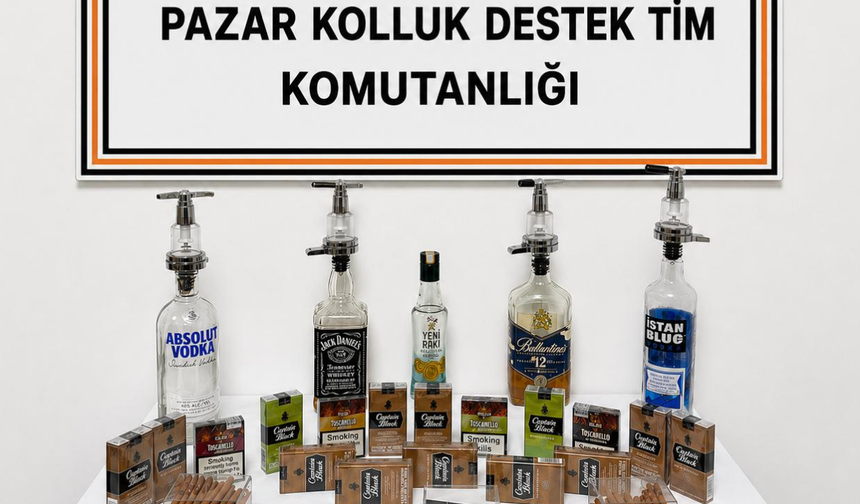 Rize’de Kaçak Tütün Ve Alkol Operasyonu