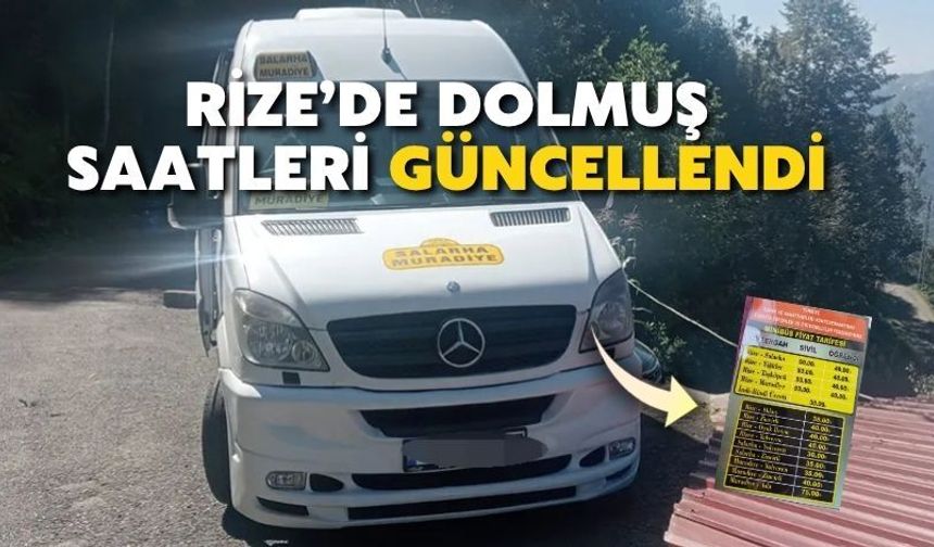 Rize’de Dolmuş Saatleri Güncellendi