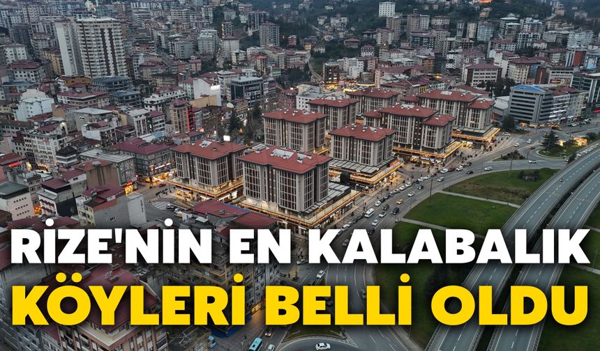 Rize'nin En Kalabalık Köyleri Belli Oldu