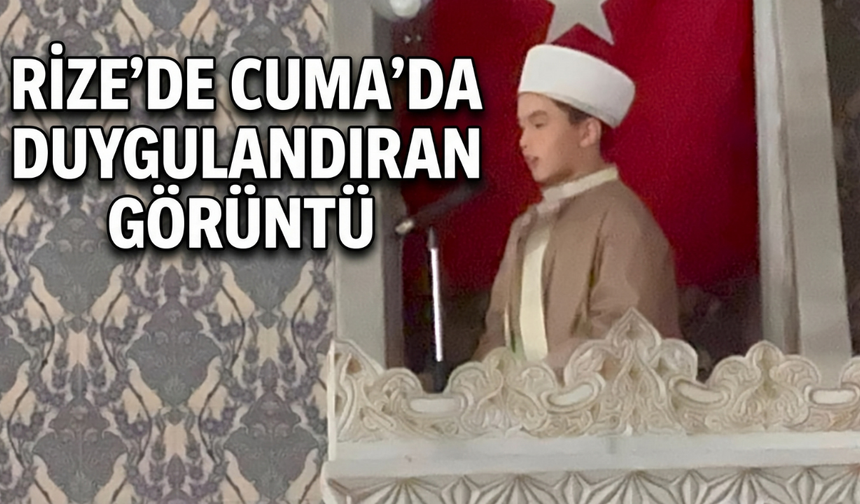 Rize’de 13 Yaşındaki Fatih’ten Etkileyici Cuma Hutbesi