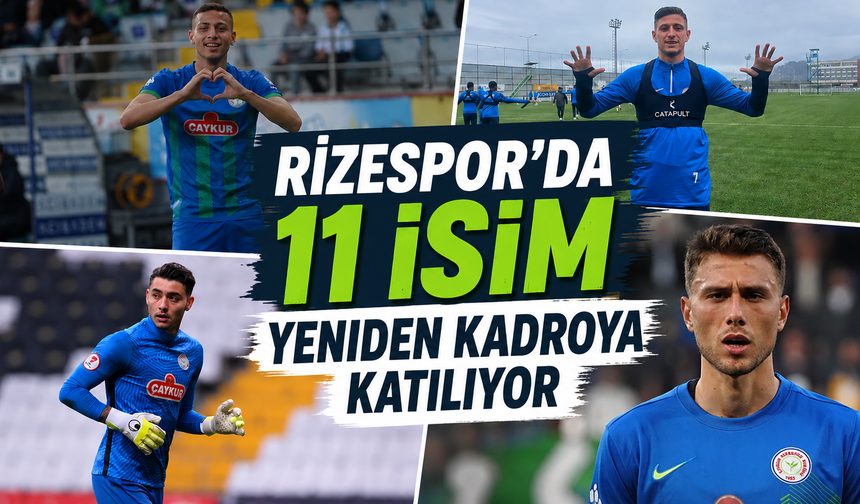 Rizespor’da 11 İsim Yeniden Kadroya Katılıyor