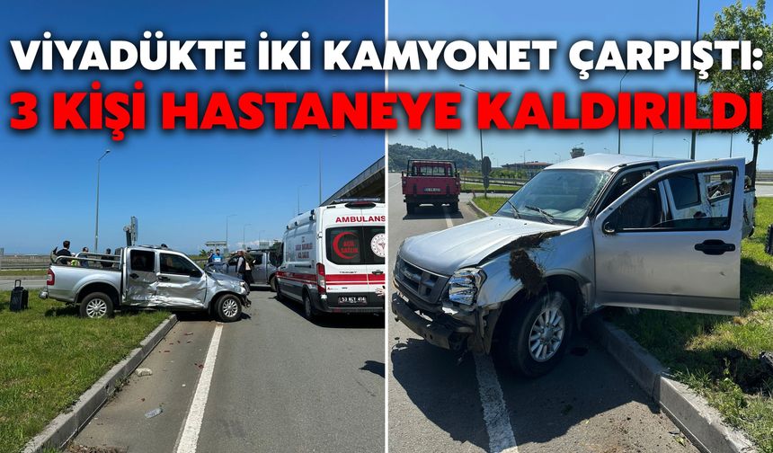Viyadükte İki Kamyonet Çarpıştı: 3 Kişi Hastaneye Kaldırıldı