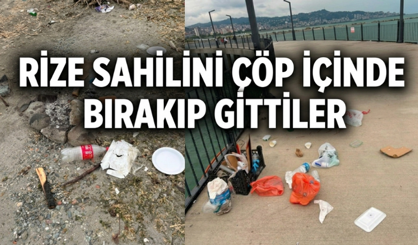 Rize Sahilini Çöp İçinde Bırakıp Gittiler