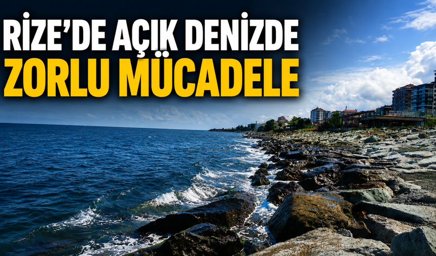 Rize'de Açık Denizde Zorlu Mücadele: 21 Yüzücünün 17'si Parkuru Tamamladı