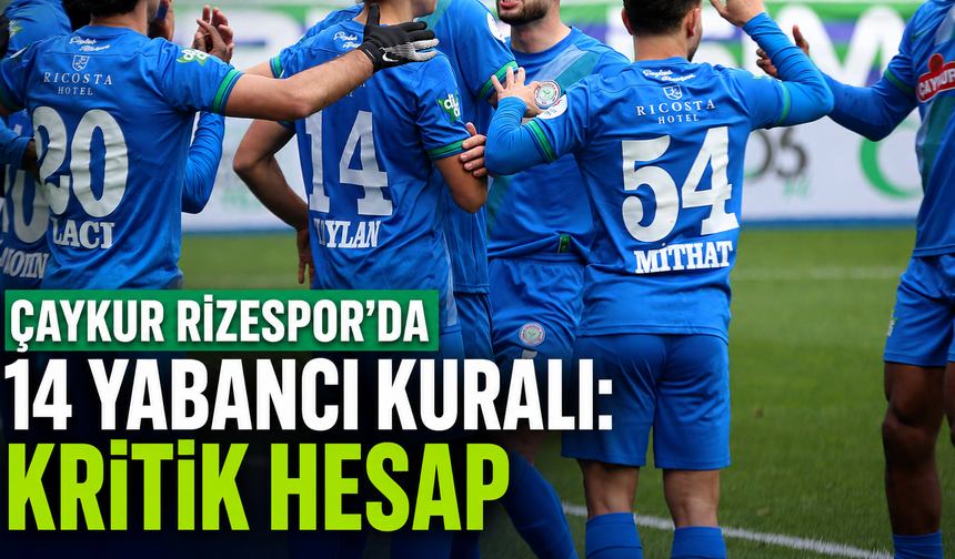 Çaykur Rizespor’da 14 Yabancı Kuralı: Kritik Hesap
