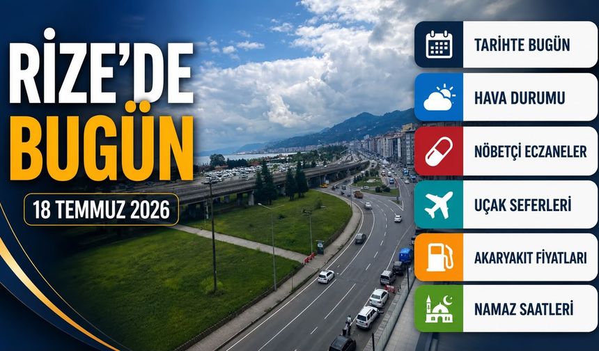 Rize'de 22 Temmuz 2026