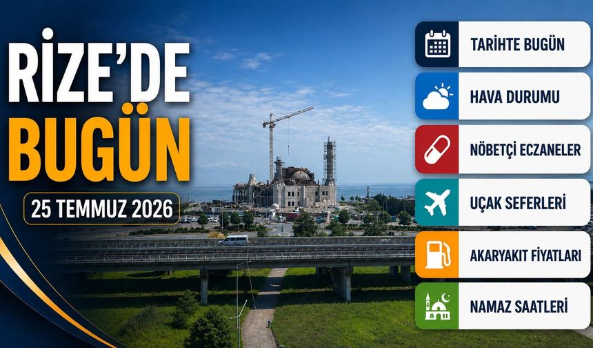 Rize'de 25 Temmuz 2026