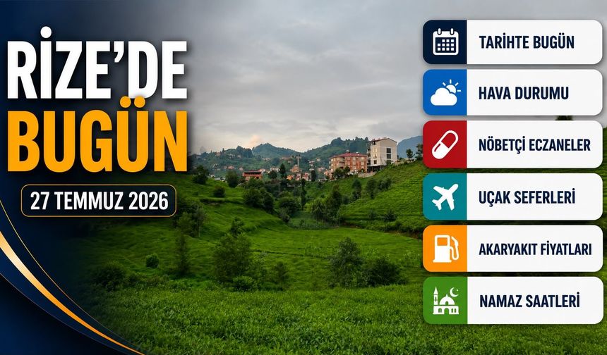 Rize'de 27 Temmuz 2026