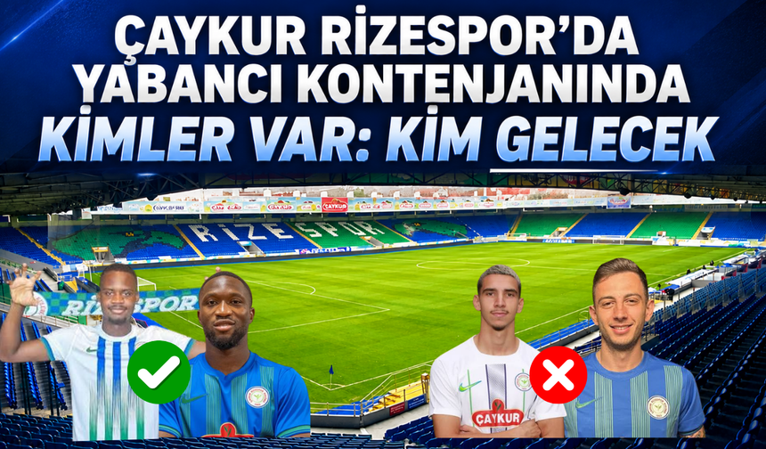 Çaykur Rizespor’da Yabancı Kontenjanında Kimler Var: Kim Gelecek