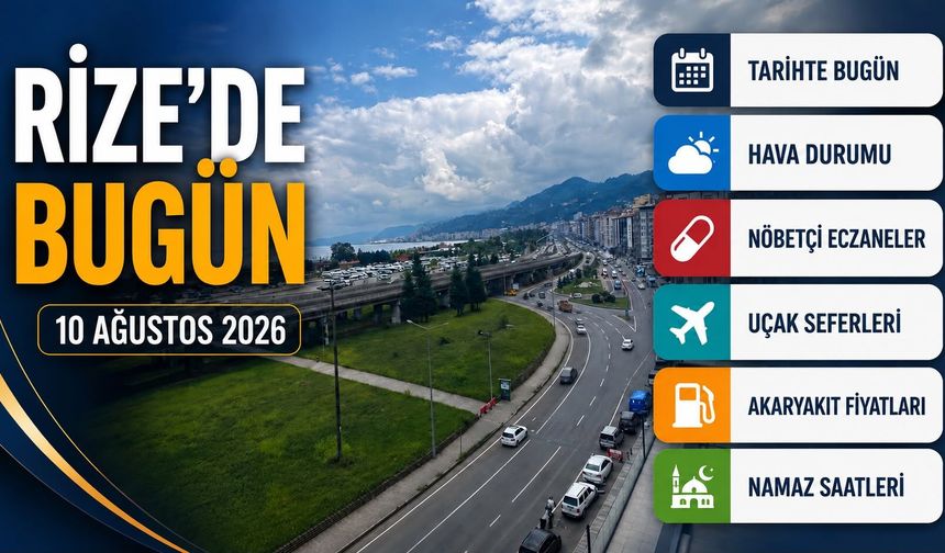 Rize’de Bugün: Hava Durumu, Uçak Seferleri, Nöbetçi Eczaneler ve Akaryakıt Fiyatları