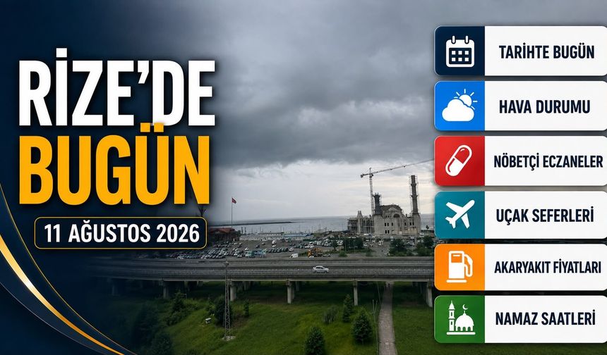 Rize’de Bugün: Yağmur, Uçak Seferleri, Nöbetçi Eczaneler ve Akaryakıt Fiyatları