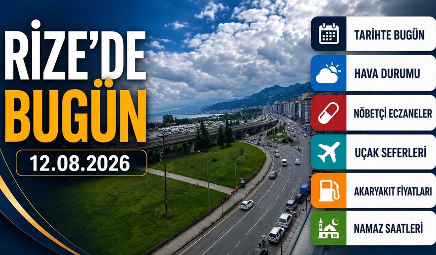 Rize’de Bugün: Hava, Uçuşlar, Namaz Vakitleri, Nöbetçi Eczaneler Ve Akaryakıt Fiyatları