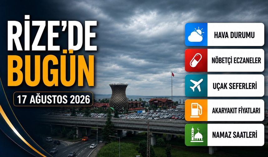 Rize’de Bugün: Hava Durumu, Uçak Seferleri, Namaz Vakitleri ve Nöbetçi Eczaneler