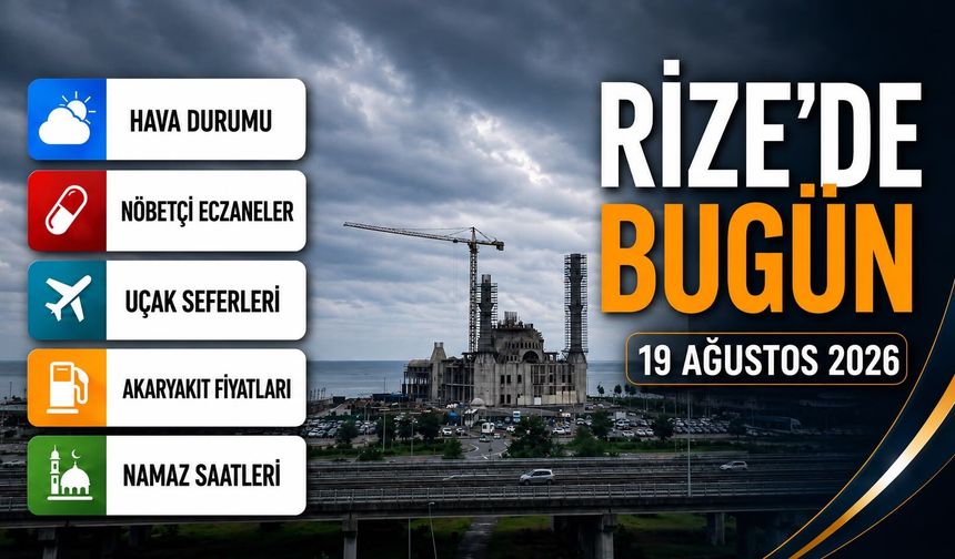 Rize’de Bugün: Uçuşlar, Namaz Vakitleri, Nöbetçi Eczaneler ve Akaryakıt Fiyatları